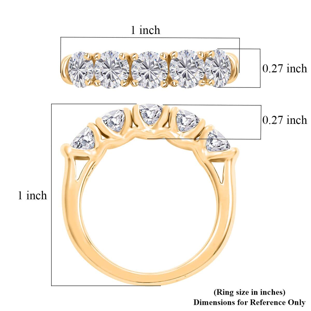 Modani 14K Yellow Gold G-H I2 Diamond Ring (Size 8.0) 4.80 Grams 2.60 ctw image number 4