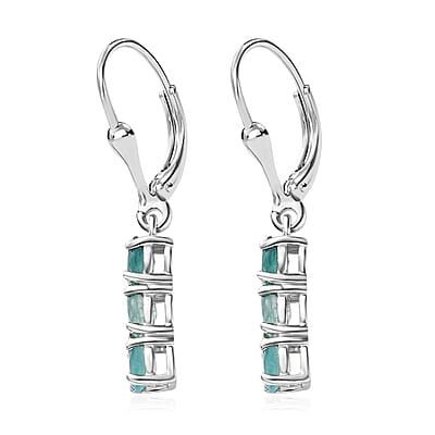 Grandidierite Lever Back Earrings in Platinum Over Sterling Silver 1.00 ctw
