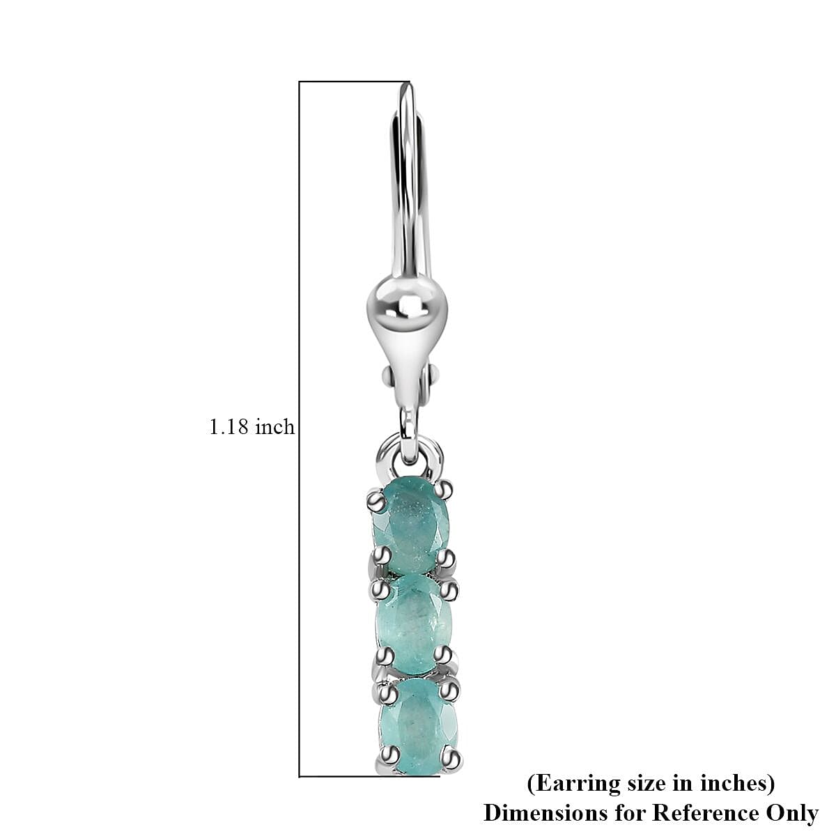 Grandidierite Lever Back Earrings in Platinum Over Sterling Silver 1.00 ctw image number 4