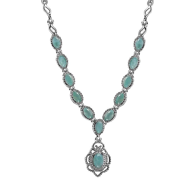 Grandidierite Necklace 18-20 Inches in Platinum Over Sterling Silver 2.50 ctw