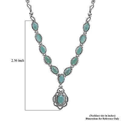 Grandidierite Necklace 18-20 Inches in Platinum Over Sterling Silver 2.50 ctw