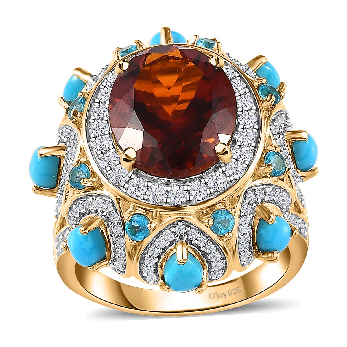 GP Bella Italia Collection Premium Santa Ana Madeira Citrine and Multi Gemstone Ring in Vermeil Yellow Gold Over Sterling Silver (Size 7.0) 6.70 ctw image number 0