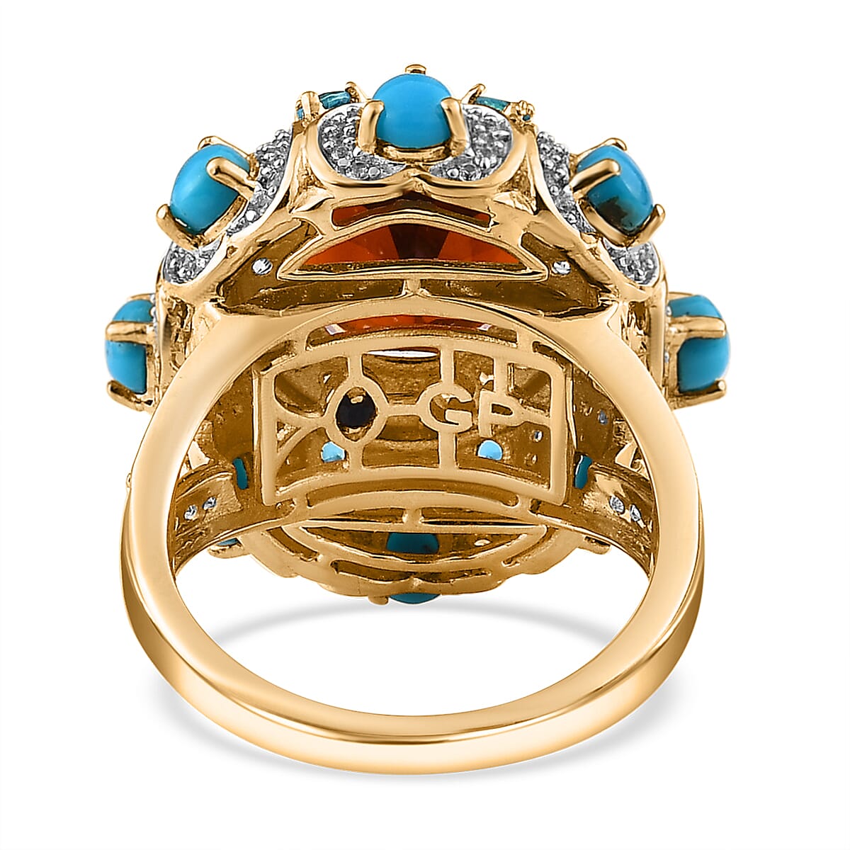 GP Bella Italia Collection Premium Santa Ana Madeira Citrine and Multi Gemstone Ring in Vermeil Yellow Gold Over Sterling Silver (Size 7.0) 6.70 ctw