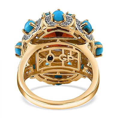 GP Bella Italia Collection Premium Santa Ana Madeira Citrine and Multi Gemstone Ring in Vermeil Yellow Gold Over Sterling Silver (Size 7.0) 6.70 ctw