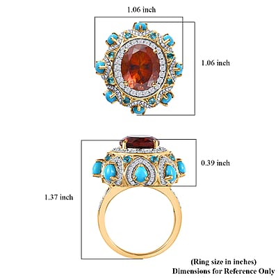 GP Bella Italia Collection Premium Santa Ana Madeira Citrine and Multi Gemstone Ring in Vermeil Yellow Gold Over Sterling Silver (Size 7.0) 6.70 ctw