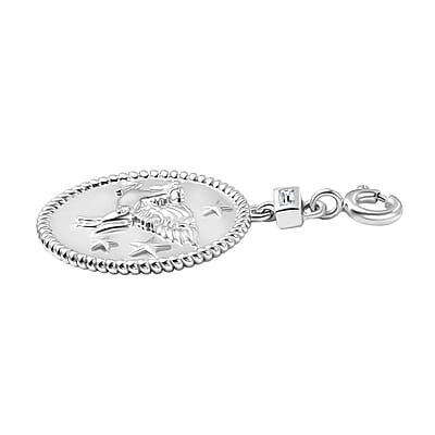 Moissanite Charm in Platinum Over Sterling Silver 0.06 ctw