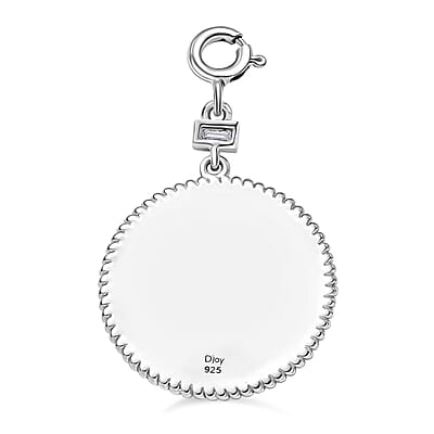 Moissanite Charm in Platinum Over Sterling Silver 0.06 ctw