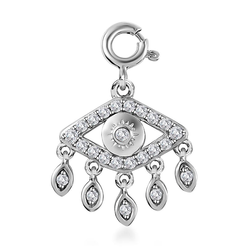 Moissanite Charm in Platinum Over Sterling Silver  0.50 ctw