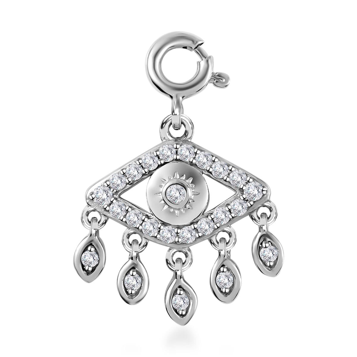 Moissanite Charm in Platinum Over Sterling Silver  0.50 ctw image number 0