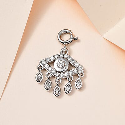 Moissanite Charm in Platinum Over Sterling Silver  0.50 ctw