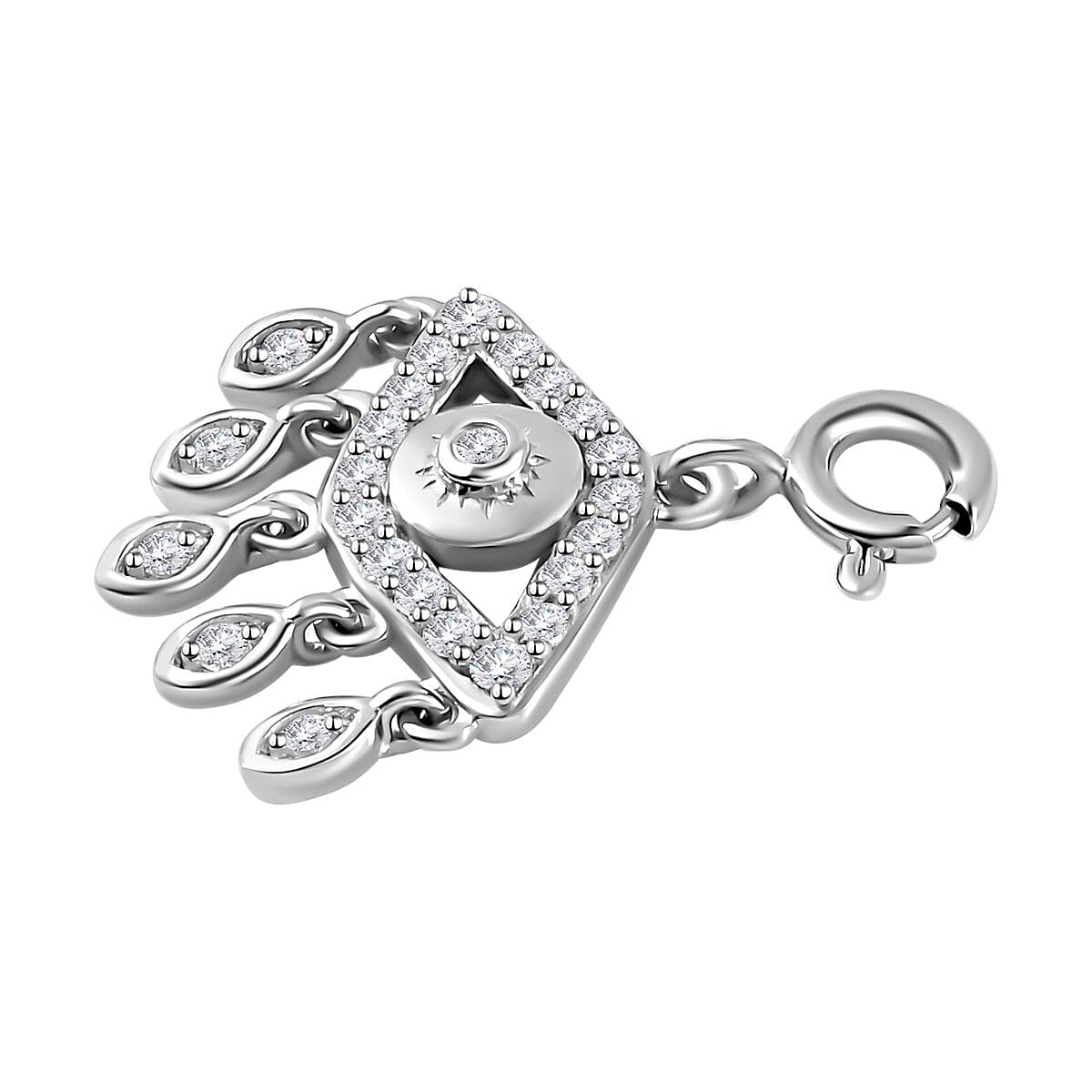 Moissanite Charm in Platinum Over Sterling Silver  0.50 ctw