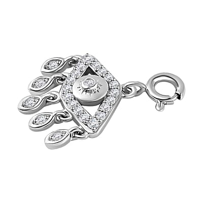 Moissanite Charm in Platinum Over Sterling Silver  0.50 ctw