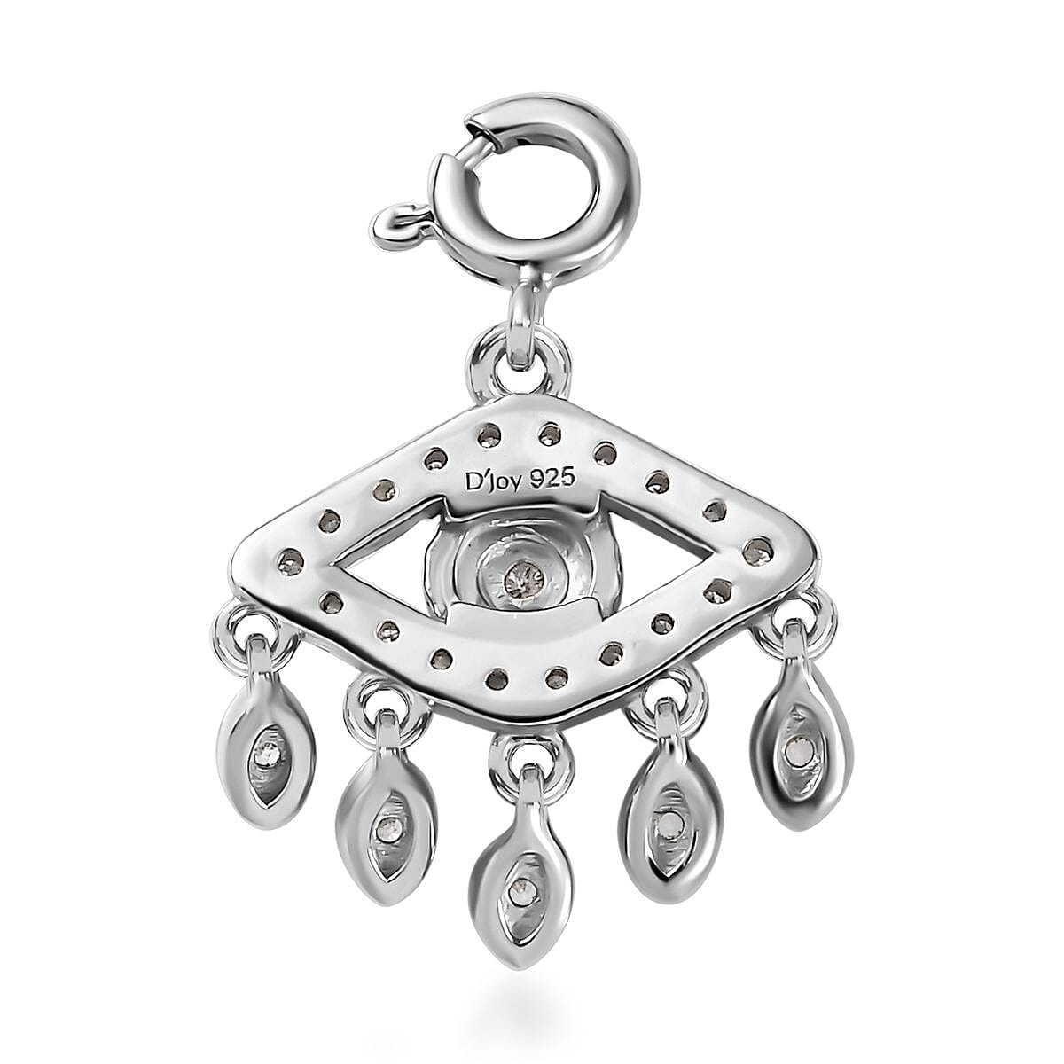 Moissanite Charm in Platinum Over Sterling Silver  0.50 ctw