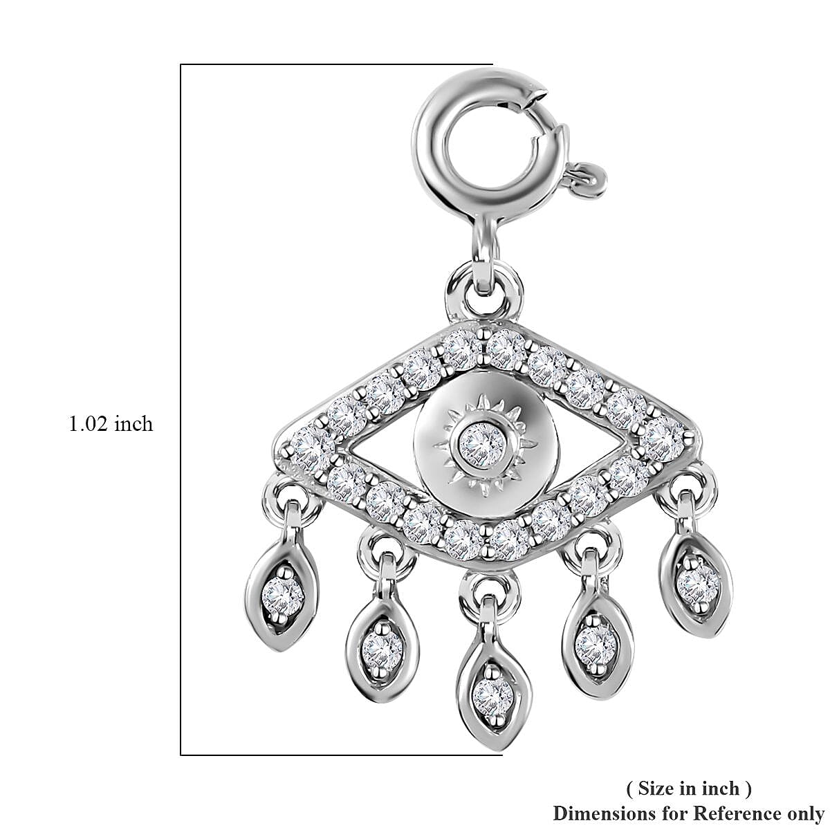 Moissanite Charm in Platinum Over Sterling Silver  0.50 ctw