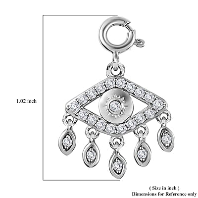Moissanite Charm in Platinum Over Sterling Silver  0.50 ctw