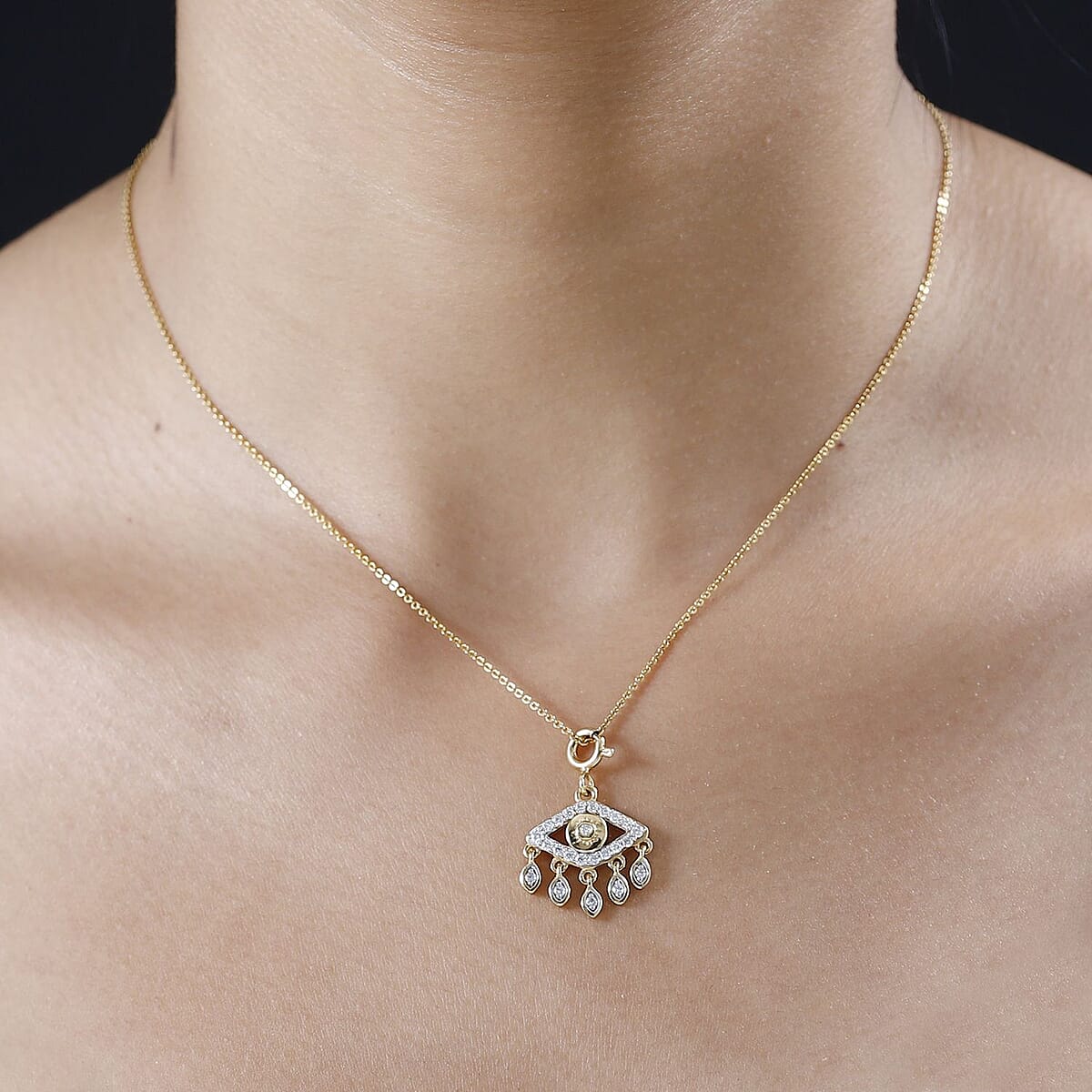 Moissanite Charm in Vermeil Yellow Gold Over Sterling Silver 0.50 ctw image number 2