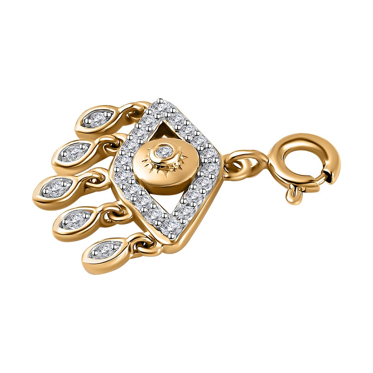 Moissanite Charm in Vermeil Yellow Gold Over Sterling Silver 0.50 ctw image number 3