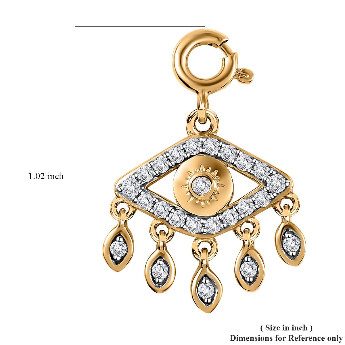 Moissanite Charm in Vermeil Yellow Gold Over Sterling Silver 0.50 ctw image number 5