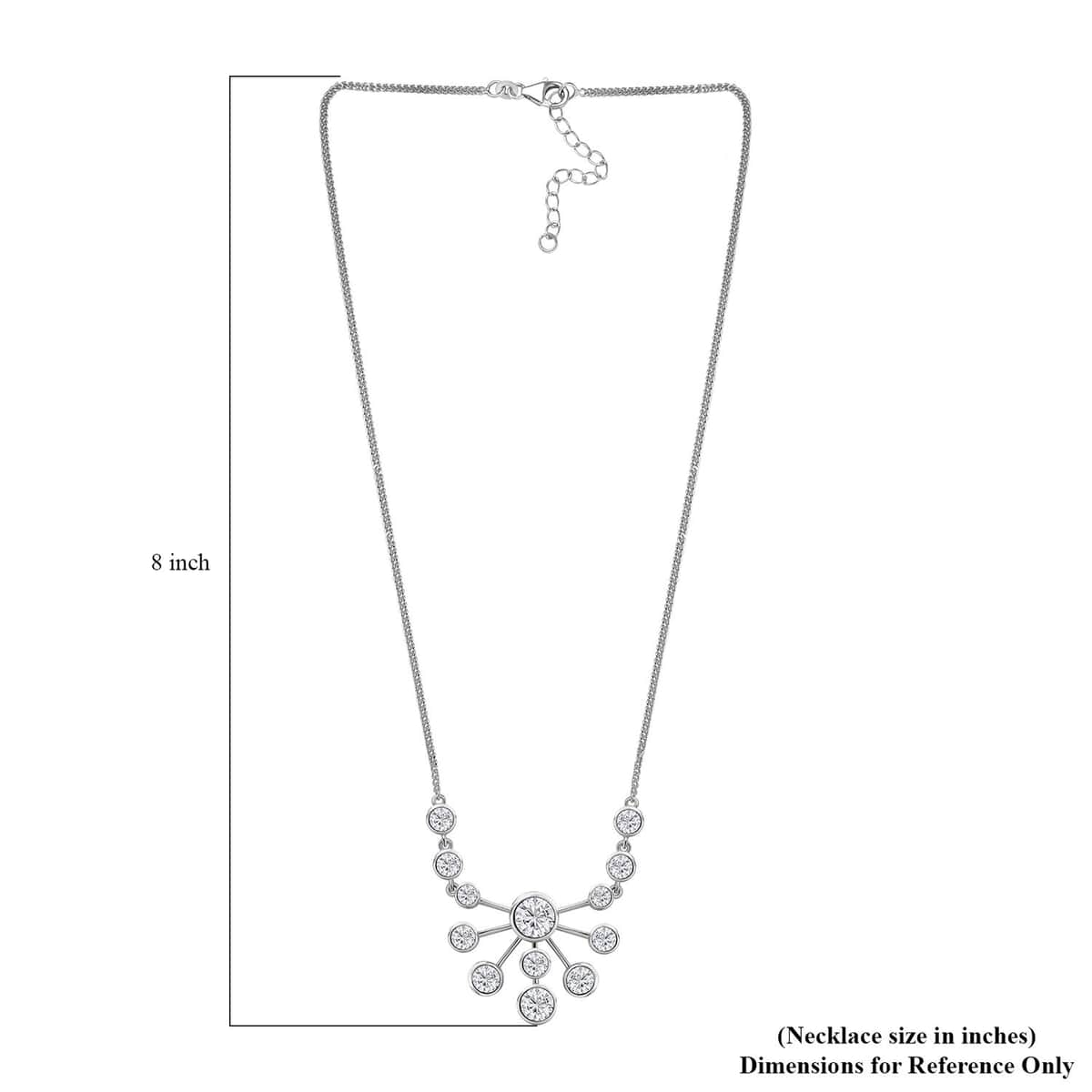 Moissanite Floral Bubble Necklace 18 Inches in Platinum Over Sterling Silver 8.30 ctw image number 5