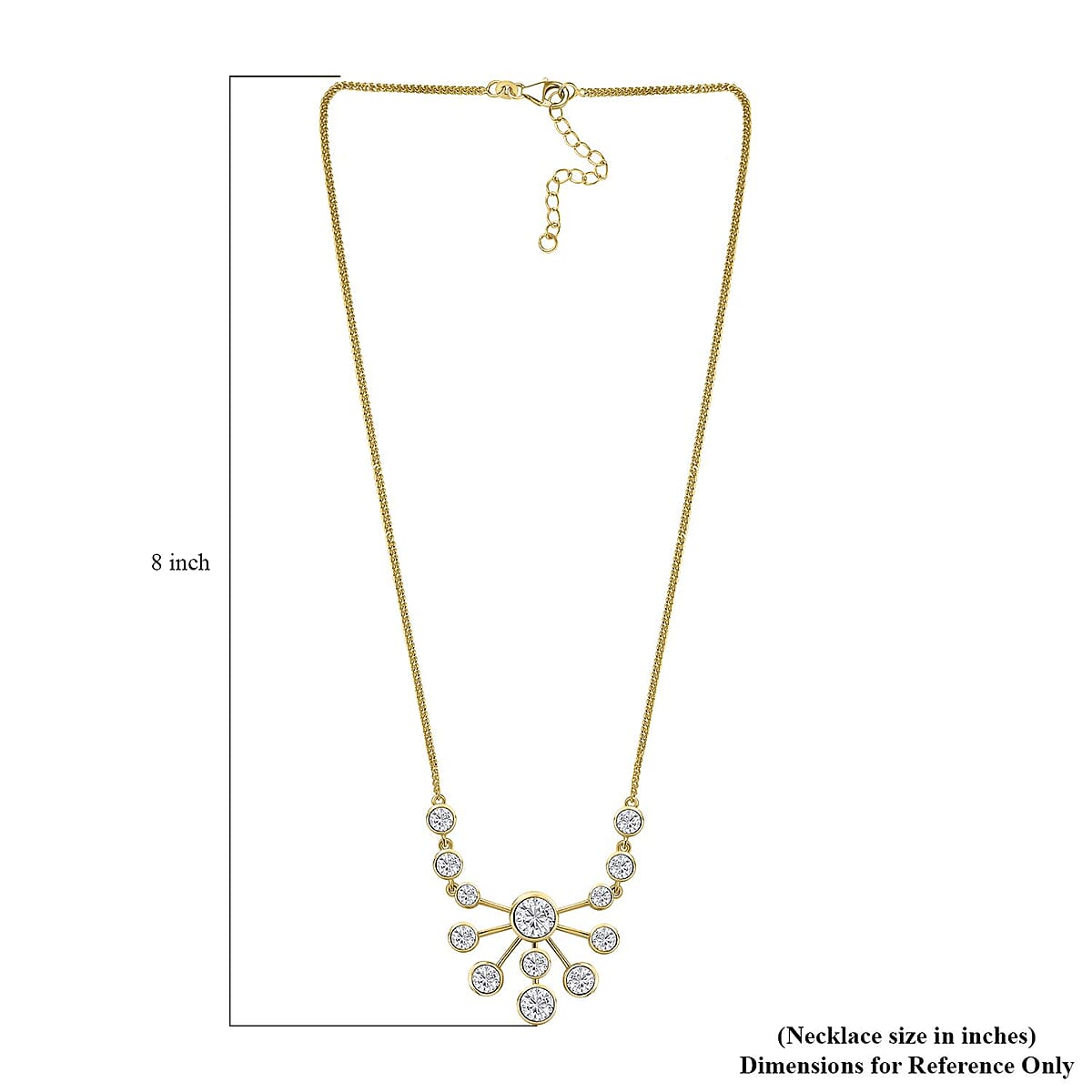Moissanite Floral Bubble Necklace 18 Inches in Vermeil Yellow Gold Over Sterling Silver 8.30 ctw image number 6