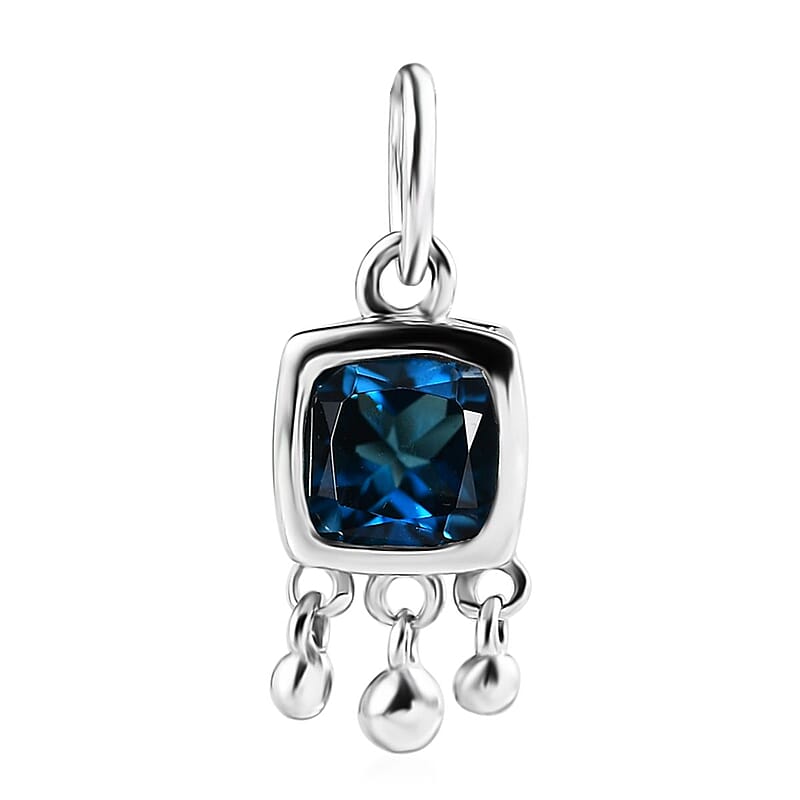 London Blue Topaz Charm in Platinum Over Sterling Silver 1.10 ctw