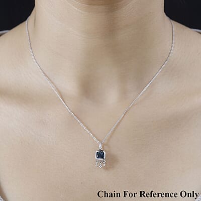London Blue Topaz Charm in Platinum Over Sterling Silver 1.10 ctw