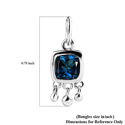 London Blue Topaz Charm in Platinum Over Sterling Silver 1.10 ctw