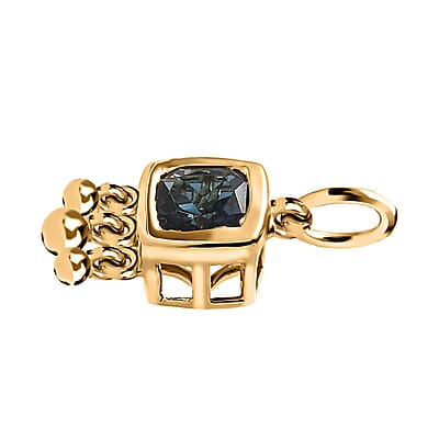 London Blue Topaz Charm in Vermeil Yellow Gold Over Sterling Silver 1.10 ctw