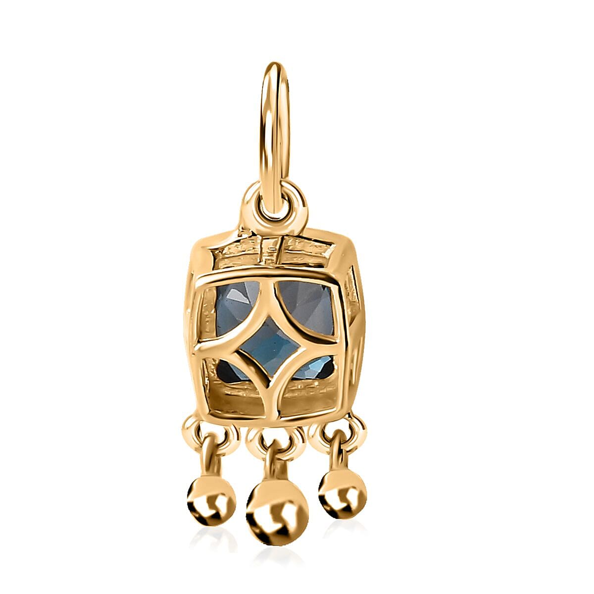 London Blue Topaz Charm in Vermeil Yellow Gold Over Sterling Silver 1.10 ctw