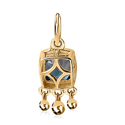 London Blue Topaz Charm in Vermeil Yellow Gold Over Sterling Silver 1.10 ctw