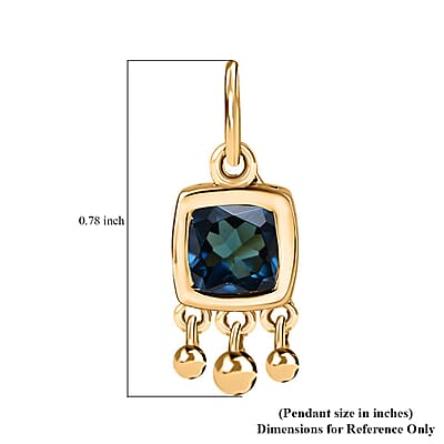 London Blue Topaz Charm in Vermeil Yellow Gold Over Sterling Silver 1.10 ctw