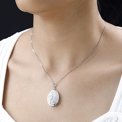 Platinum Over Sterling Silver Floral Charm 6.75 Grams