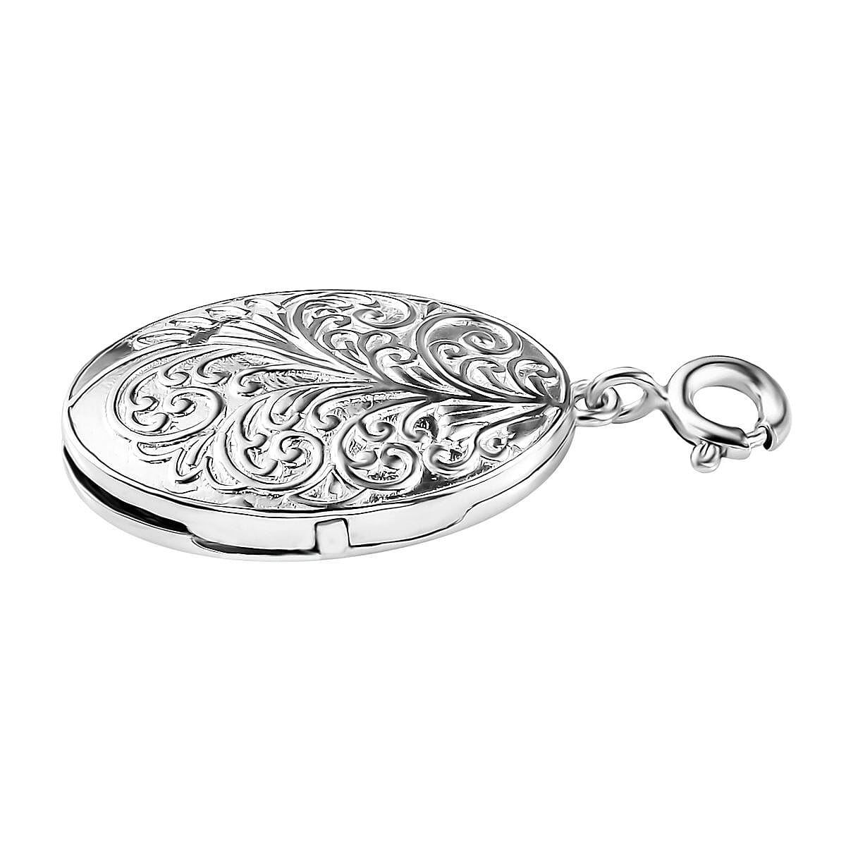 Platinum Over Sterling Silver Floral Charm 6.75 Grams