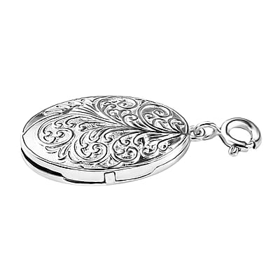 Platinum Over Sterling Silver Floral Charm 6.75 Grams