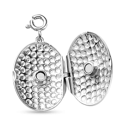 Platinum Over Sterling Silver Floral Charm 6.75 Grams