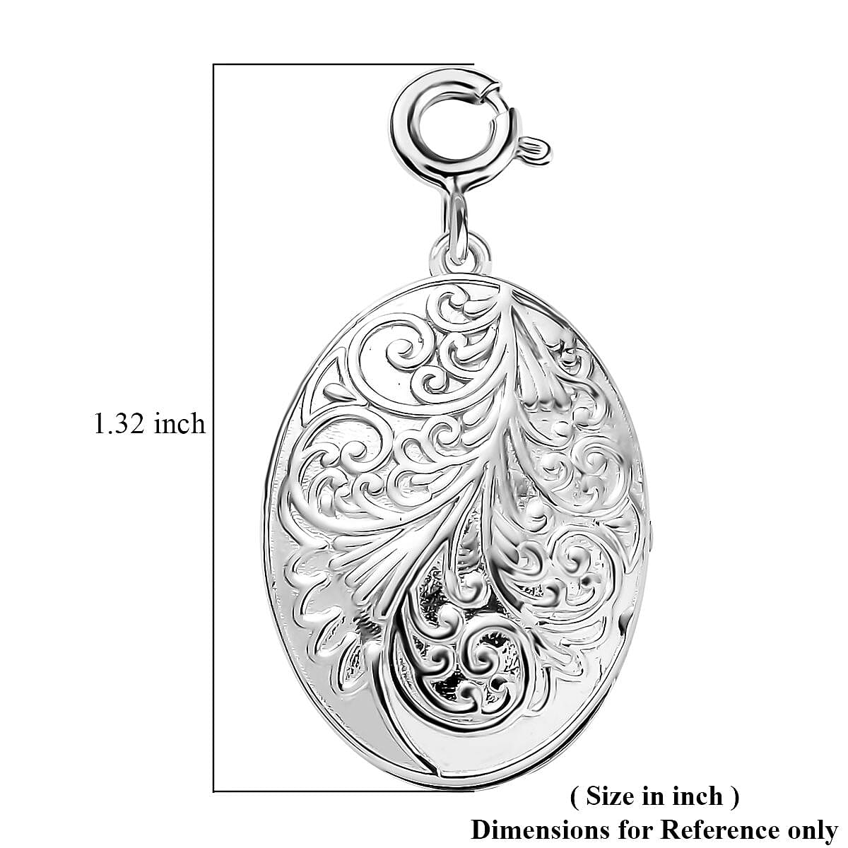 Platinum Over Sterling Silver Floral Charm 6.75 Grams