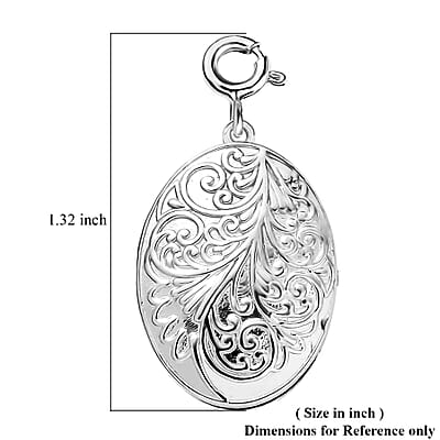 Platinum Over Sterling Silver Floral Charm 6.75 Grams