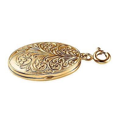 Vermeil Yellow Gold Over Sterling Silver Floral Medallion Charm 7.35 Grams
