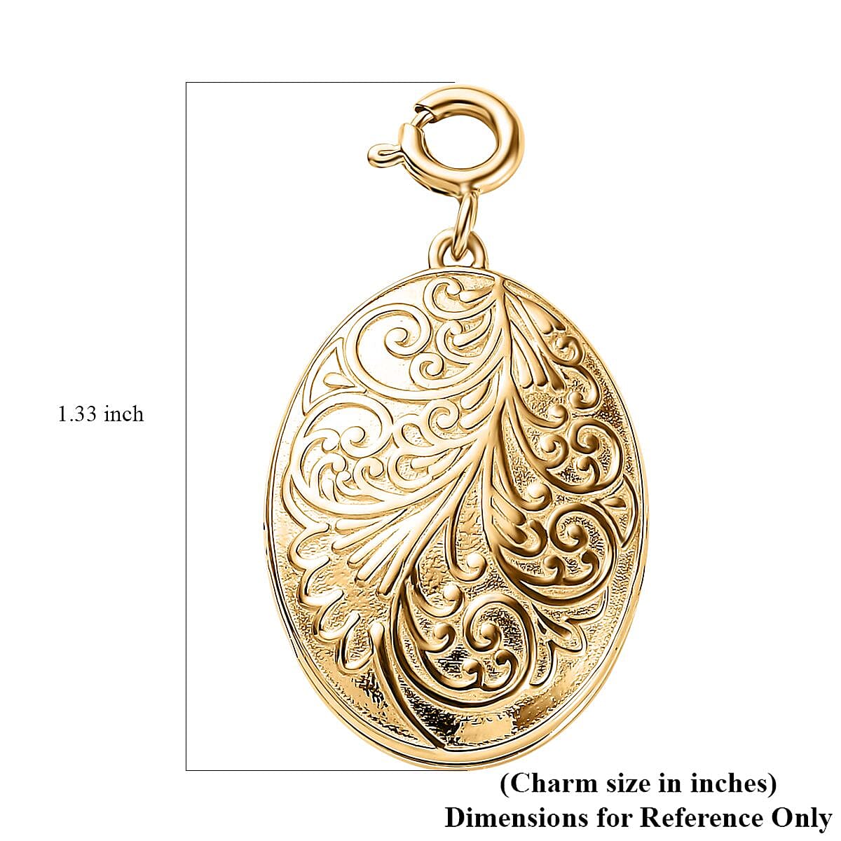 Vermeil Yellow Gold Over Sterling Silver Floral Medallion Charm 7.35 Grams