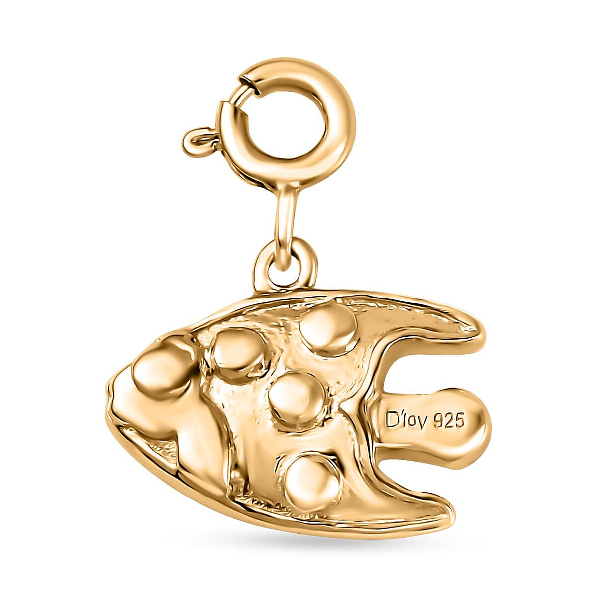 Multi Gemstone and Enameled Fish Charm in Vermeil Yellow Gold Over Sterling Silver 0.20 ctw image number 4