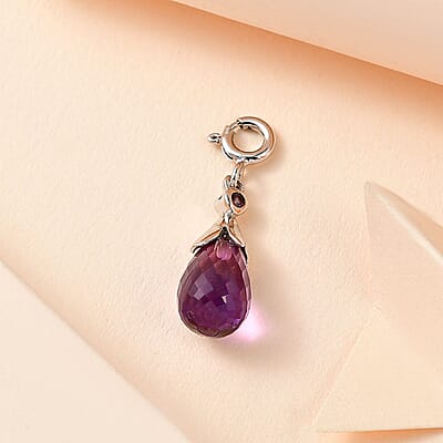 Rose De France Amethyst Charm in Platinum Over Sterling Silver 5.10 ctw