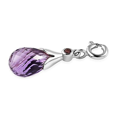 Rose De France Amethyst Charm in Platinum Over Sterling Silver 5.10 ctw