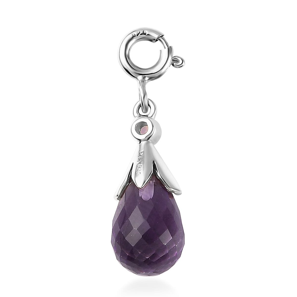 Rose De France Amethyst Charm in Platinum Over Sterling Silver 5.10 ctw