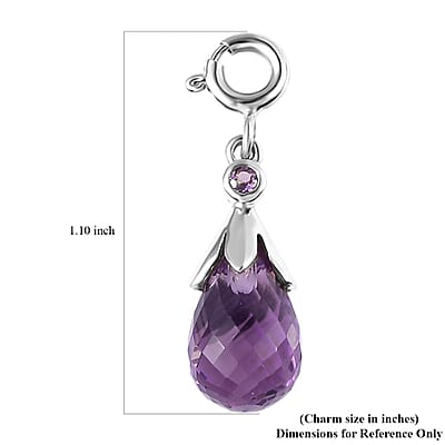 Rose De France Amethyst Charm in Platinum Over Sterling Silver 5.10 ctw