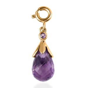 Rose De France Amethyst Charm in Vermeil Yellow Gold Over Sterling Silver 5.10 ctw