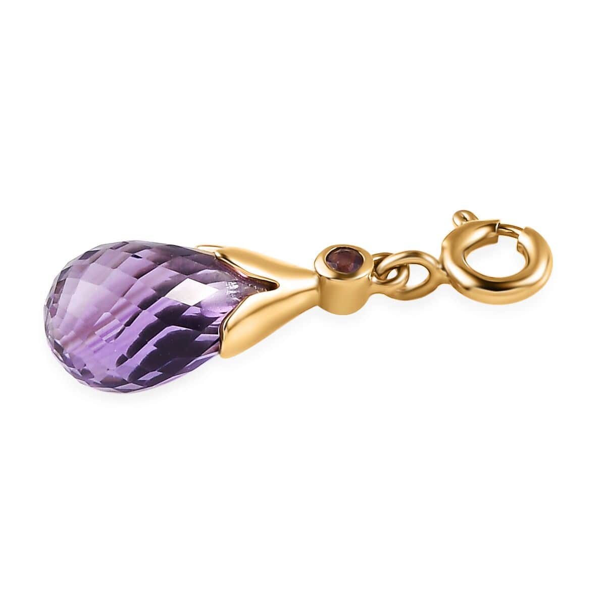 Rose De France Amethyst Charm in Vermeil Yellow Gold Over Sterling Silver 5.10 ctw image number 3