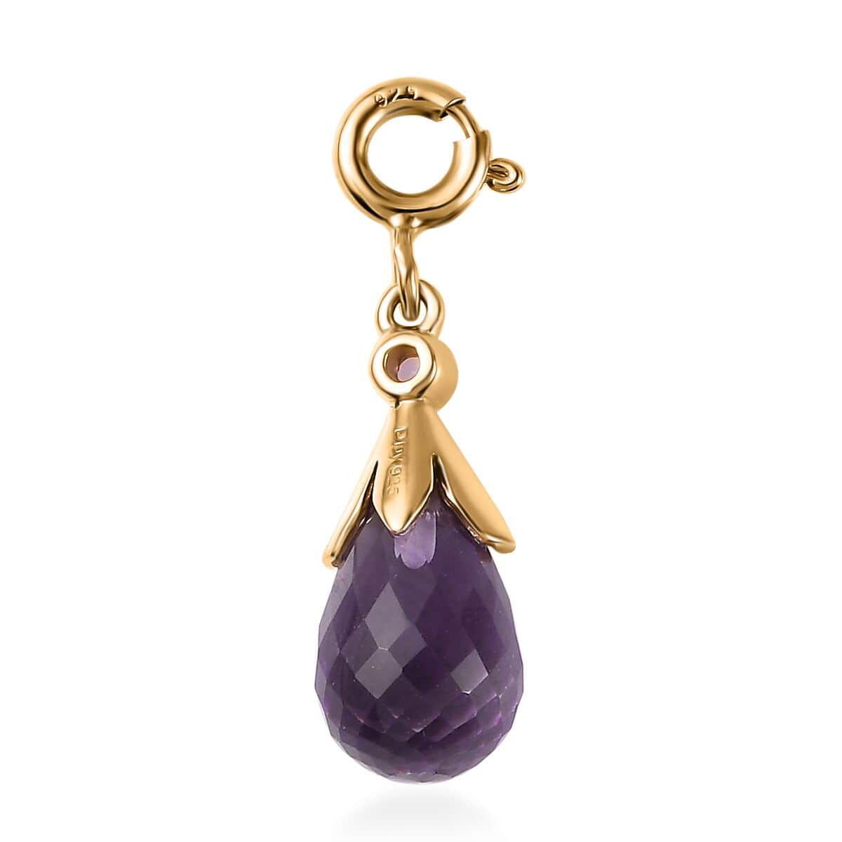 Rose De France Amethyst Charm in Vermeil Yellow Gold Over Sterling Silver 5.10 ctw image number 4