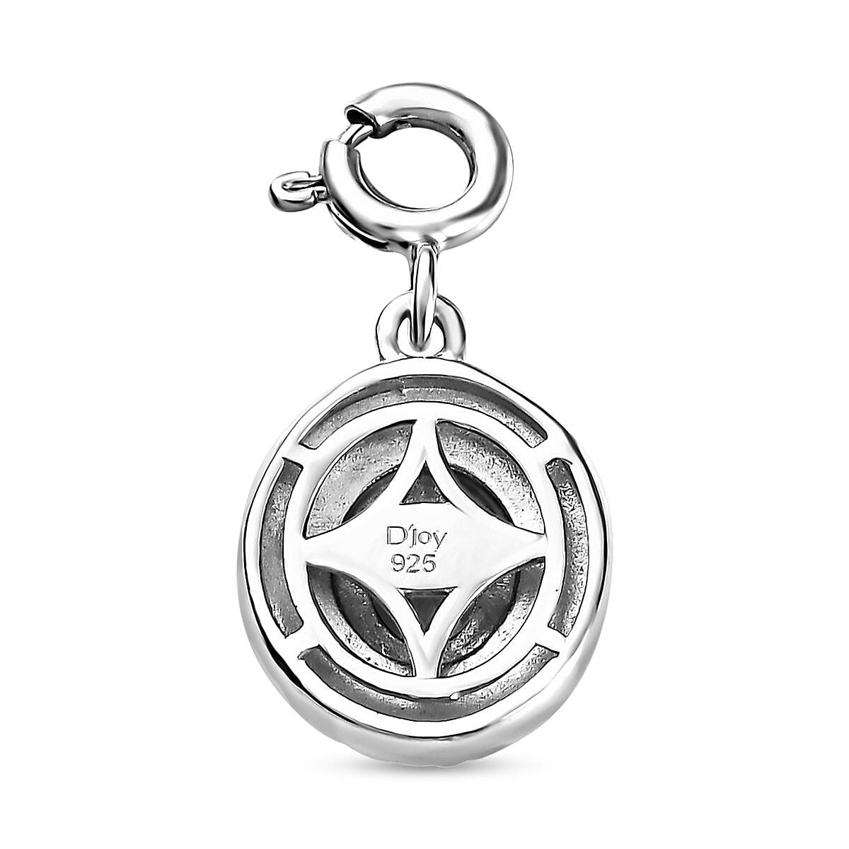 London Blue Topaz Medallion Charm in Platinum Over Sterling Silver 0.40 ctw