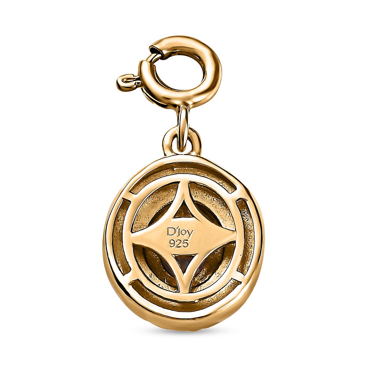 London Blue Topaz Medallion Charm in Vermeil Yellow Gold Over Sterling Silver 0.40 ctw image number 4