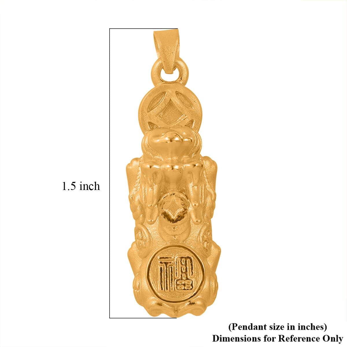 24K Yellow Gold Electroform Pixiu Pendant 3.3 Grams image number 4